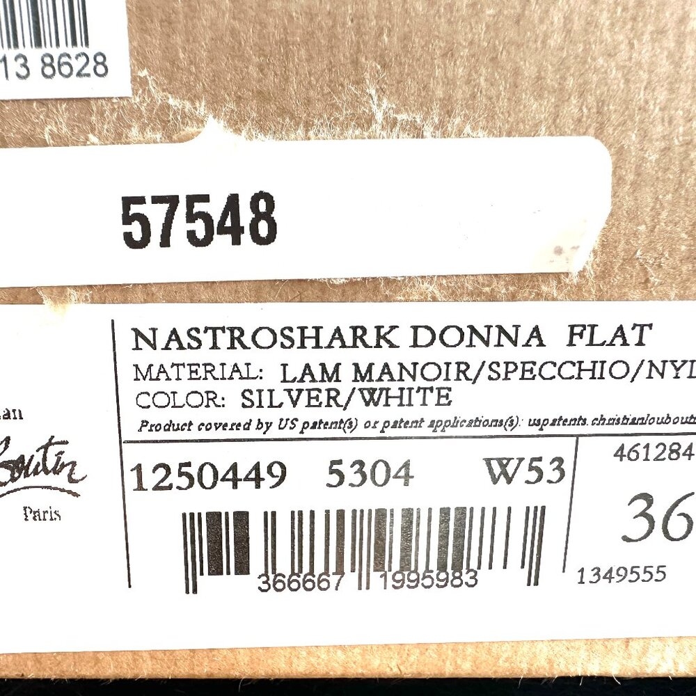 Christian Louboutin NASTROSHARK DONNA Metallic Leather Nylon Sneakers Shoes - Picture 16 of 16